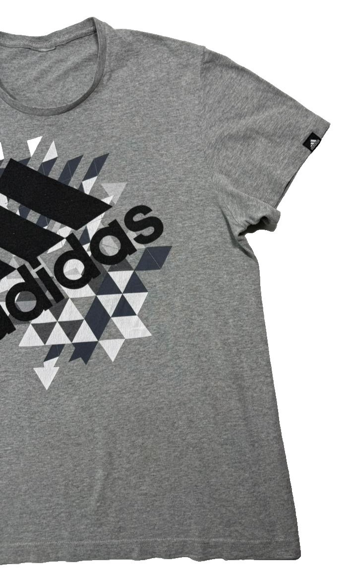 Grey Adidas Essentials Big Logo Tee For Men - Size S