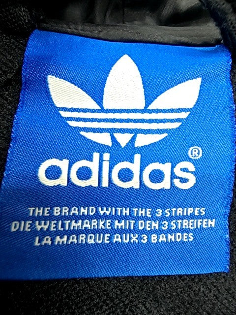 Adidas Originals Black Windbreaker Hooded Jacket Men's S Full Zip 3-Stripes