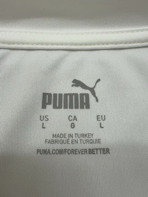 Puma Men's White Soccer Jersey L 2024 Short Sleeve New