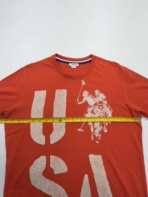 U.S. POLO ASSN. Mens Red Graphic Logo T-Shirt Size M - Crew Neck