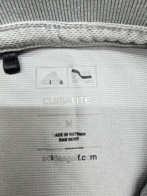 Adidas Unisex Climalite Light Grey Polo Shirt Size L Moisture Wicking