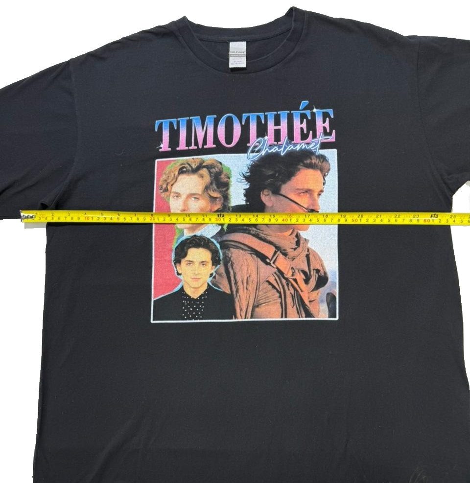 Timothee Chalamet Black Photo Collage T-Shirt Men's 2Xl