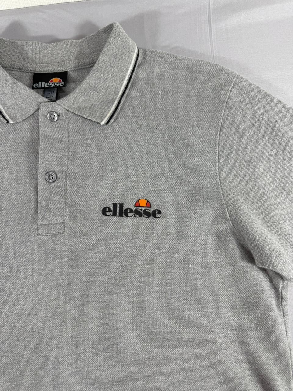 Ellesse Classic Men's Polo Shirt Gray Size M Short Sleeve