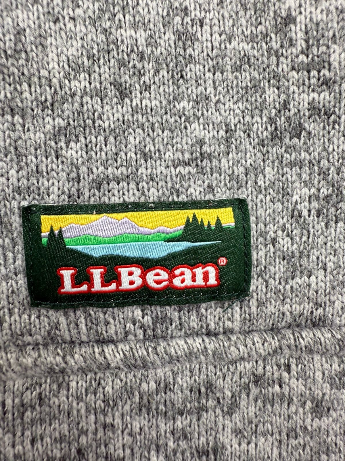 L.L.Bean Men's Gray Quarter-Zip Fleece Pullover XL