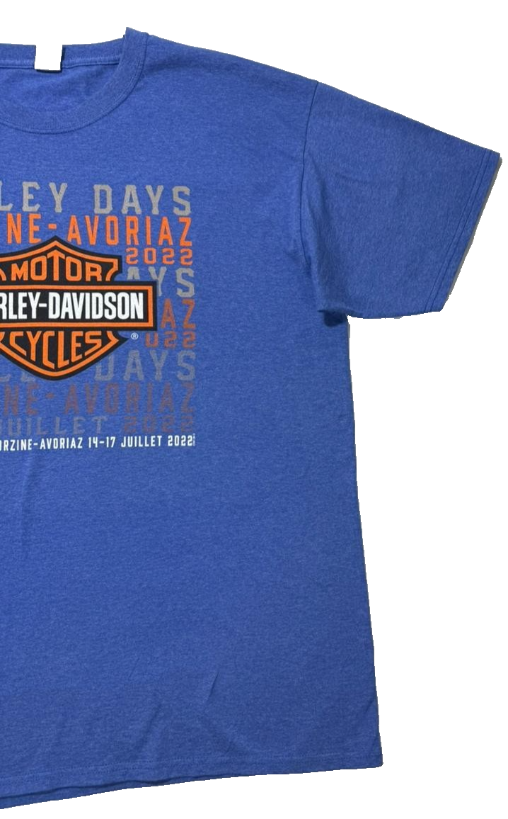 Harley-Davidson Morzine-Avoriaz "Harley Days" Event T-Shirt Blue Fruit Of Loom