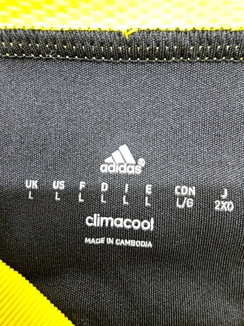 Adidas Men's Yellow Black Striped Soccer Jersey(#7) L Climacool