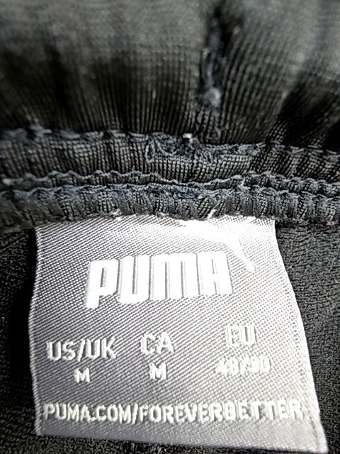 Puma Men's Black Track Pants M Elastic Waist Drawstring