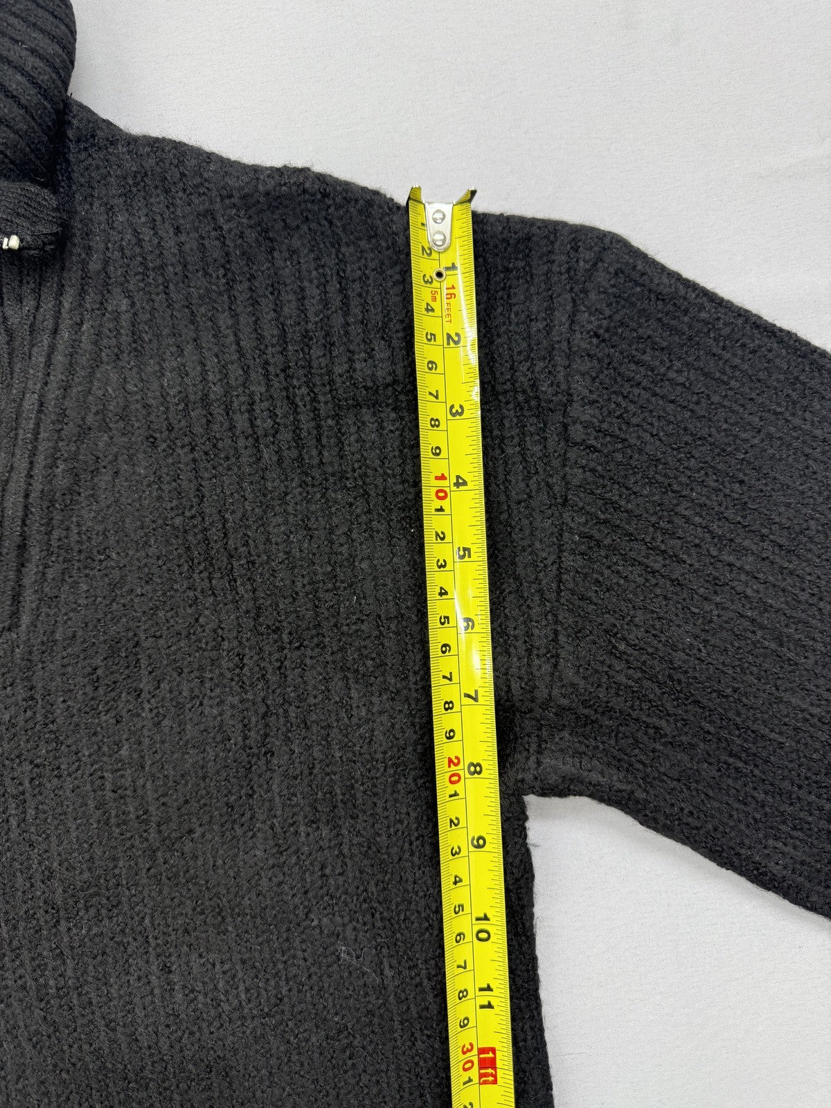 French Connection Women's Black Turtleneck Sweater M Ribbed Zipper Long Sleeve