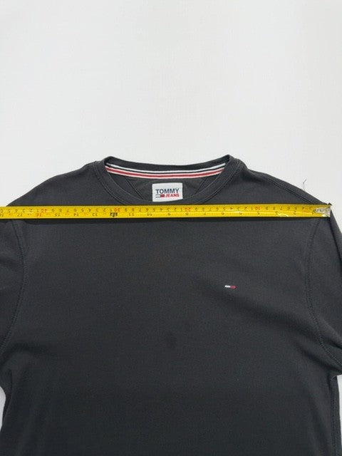 Tommy Jeans Men's Black Logo Cotton Crewneck Sweater Size M Excellent