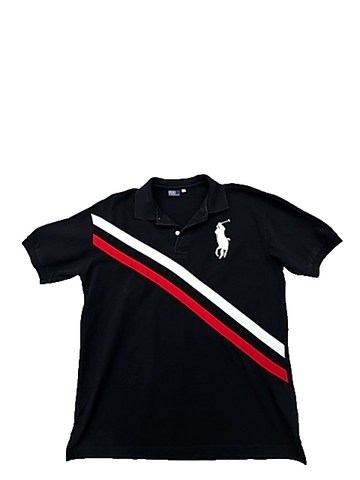 Polo Ralph Lauren Black Stripe Polo Shirt XL Short Sleeve