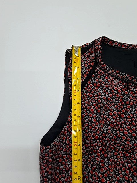 Caroll Women's Burgundy Animal Print Midi Shift Dress Size 40