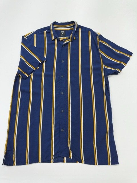 FSbN Men's Blue Striped Slim Fit Button-Up Shirt Size L Slim Fit