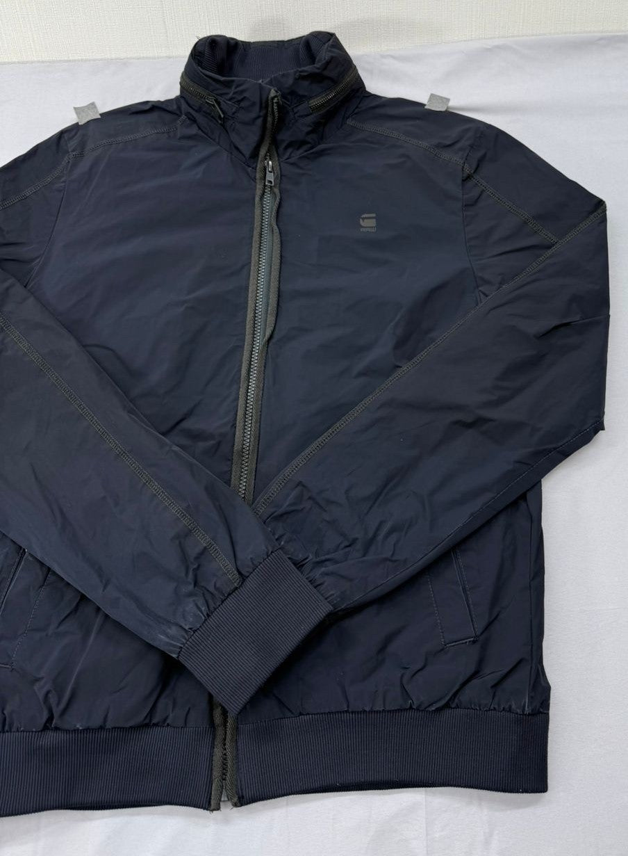 G-Star Raw Men's Navy Bomber Jacket Size L Nylon Reflective