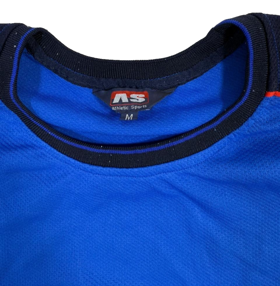 Nike Men's Blue Embroidered Spell Out Swoosh Logo T-Shirt Athletic Sports Size M