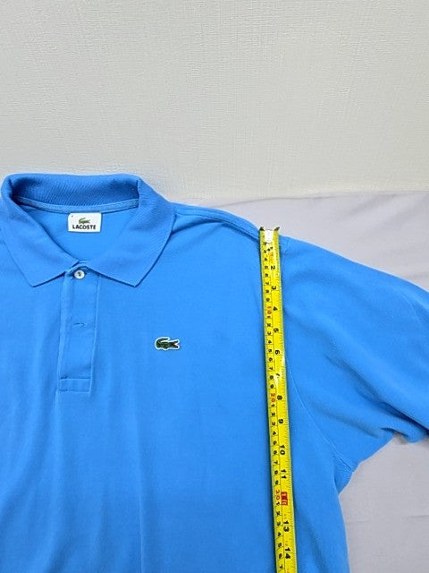 Lacoste Blue Polo Shirt Men's Size 8 Short Sleeve 100% Cotton Button