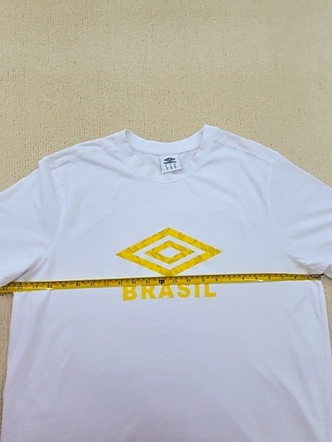 Umbro Brasil White XL Short Sleeve Crewneck Jersey T-Shirt Regular Fit