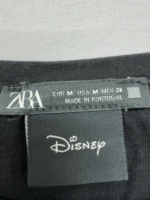 Zara Unisex Disney Mickey Mouse Black Cotton T-Shirt Size M