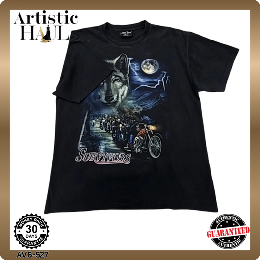 Rock Chang Men's Black T-Shirt – Size XL, Biker biker Biker One-off, Graphic