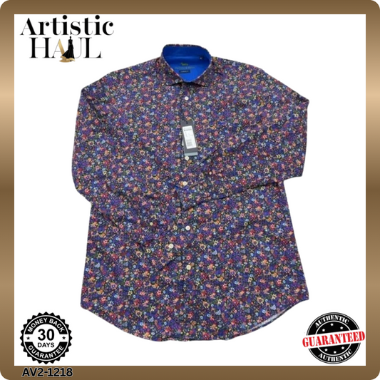 Harmont & Blaine Men's Shirt – Size XL, Floral, Long Sleeve