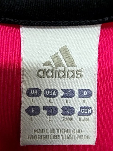 Adidas Pink Striped Soccer Jersey L Short Sleeve Unisex