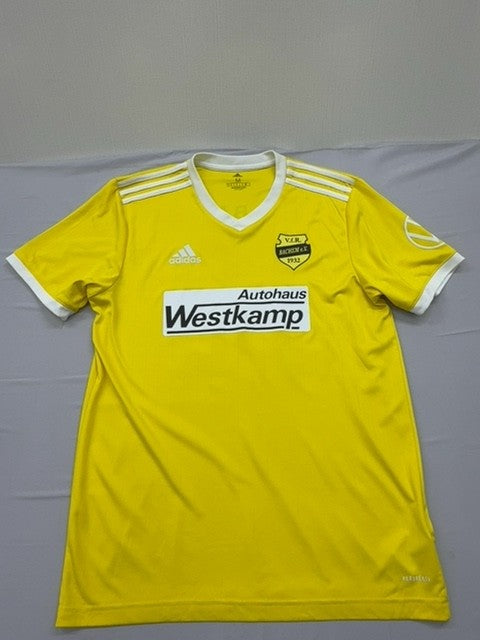 Adidas Unisex Yellow Soccer Jersey V-Neck M Aeroready Short Sleeve
