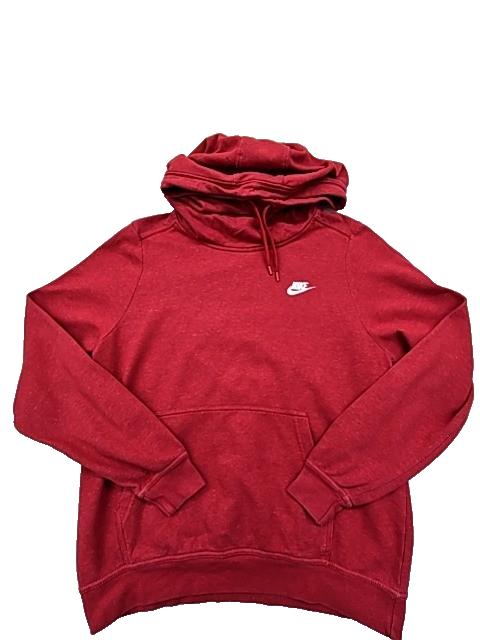 Nike Men's Red Fleece Pullover Hoodie Size L Kangaroo Pocket
