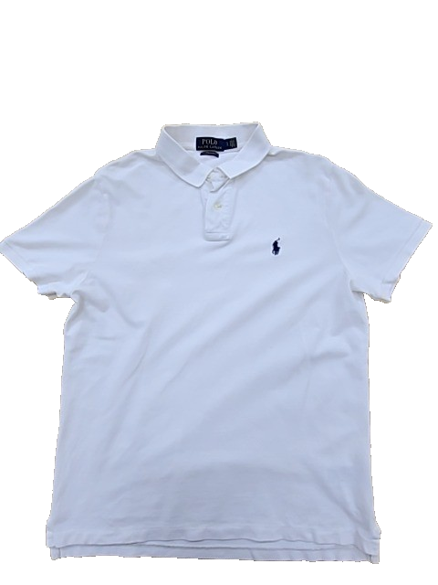 Polo Ralph Lauren White Cotton Polo Shirt Men's Large Short Sleeve