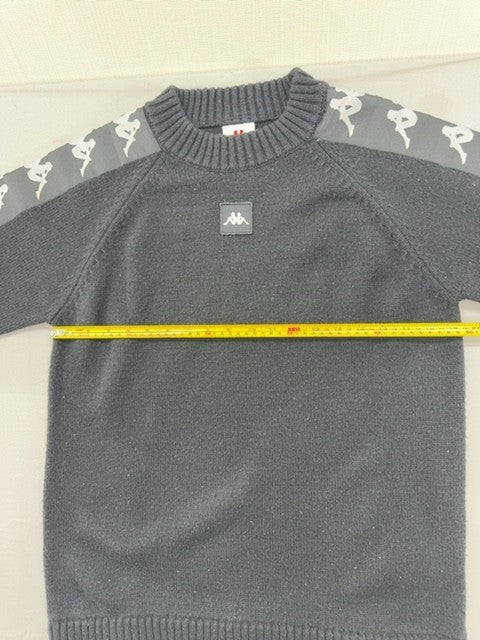 Kappa Unisex Crewneck Sweater Black Medium Long Sleeve Logo Knit