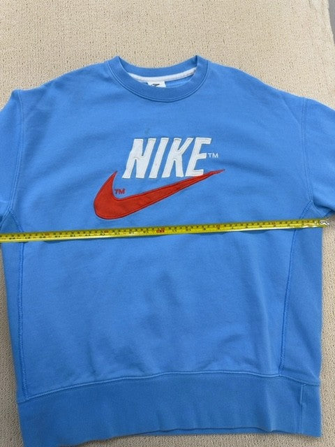 Nike Blue Crew Neck Sweatshirt M Cotton Polyester Long Sleeve