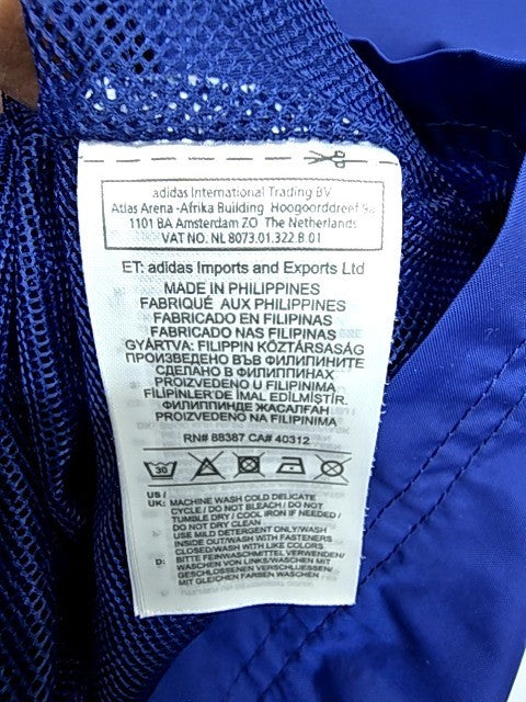 Adidas Men's M Blue Golf Rain Jacket Water-Resistant Full-Zip Hood