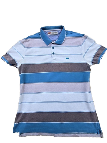 Levi's Men's Multi Stripe Polo Shirt L Short Sleeve Cotton