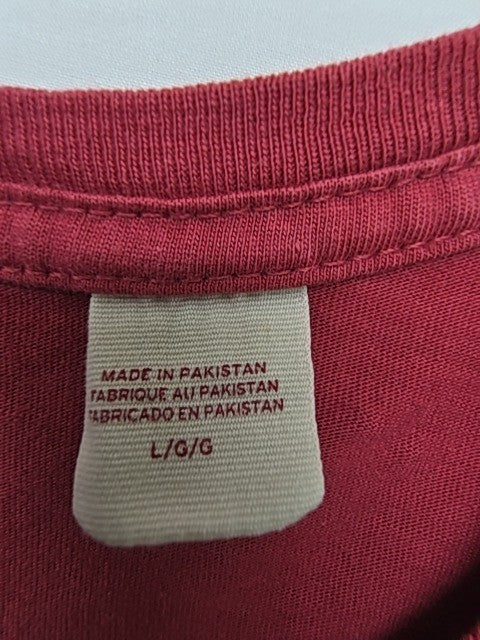 Levi's Men Red Crew Neck T-Shirt Size L Lightweight Ribbed Cotton Jersey