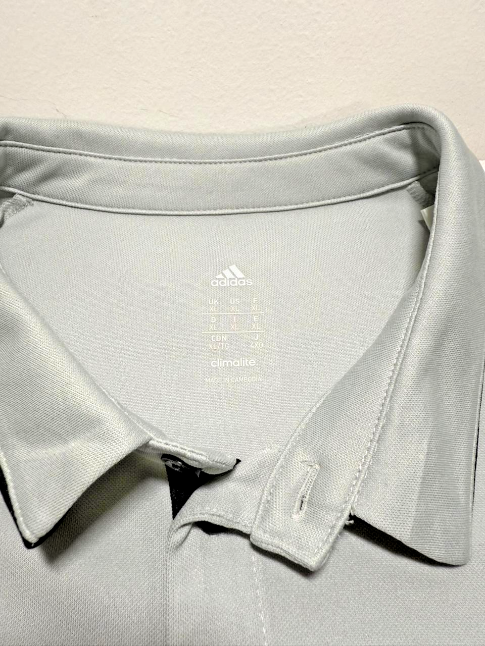 Adidas Grey Pinecrest Polo Shirt - Size XL