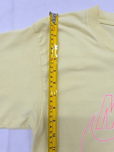 Nike Yellow Logo Cotton Crewneck T-Shirt Men's L Vintage