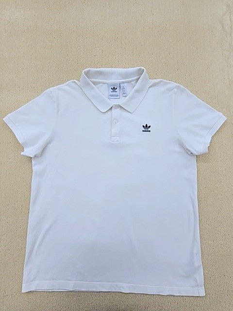 Adidas Unisex White Polo Shirt – Size XL, Short Sleeve