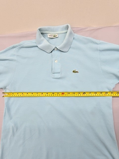 Lacoste Men's Light Blue Cotton Polo Shirt Size 6 Vintage France