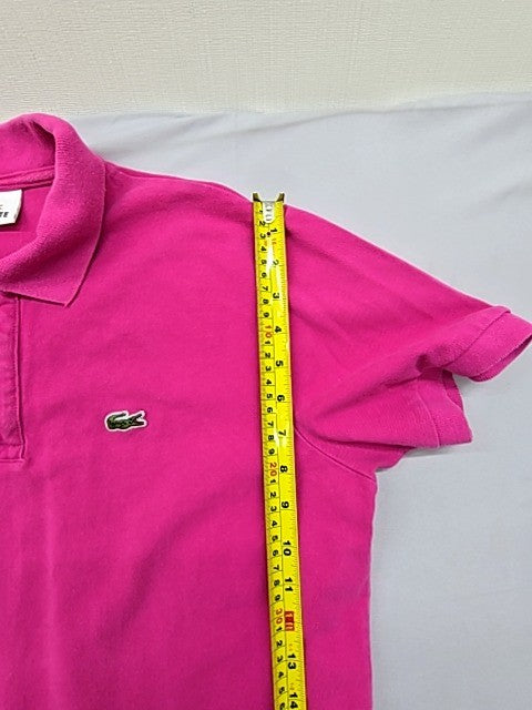 Lacoste Women's Pink Classic Polo Shirt Size 9 Cotton France