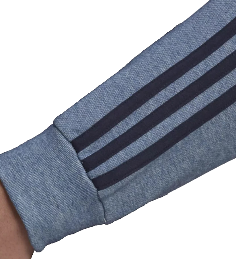 Adidas Men's Zip-Up Hoodie Sweatshirt - Gray & Navy Blue, Athletic Fit, Size L