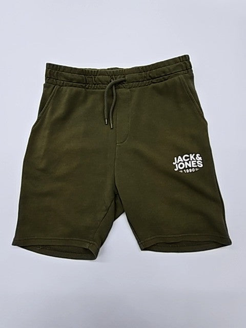 JACK & JONES Men Olive Logo Jersey Drawstring Shorts Size M Style