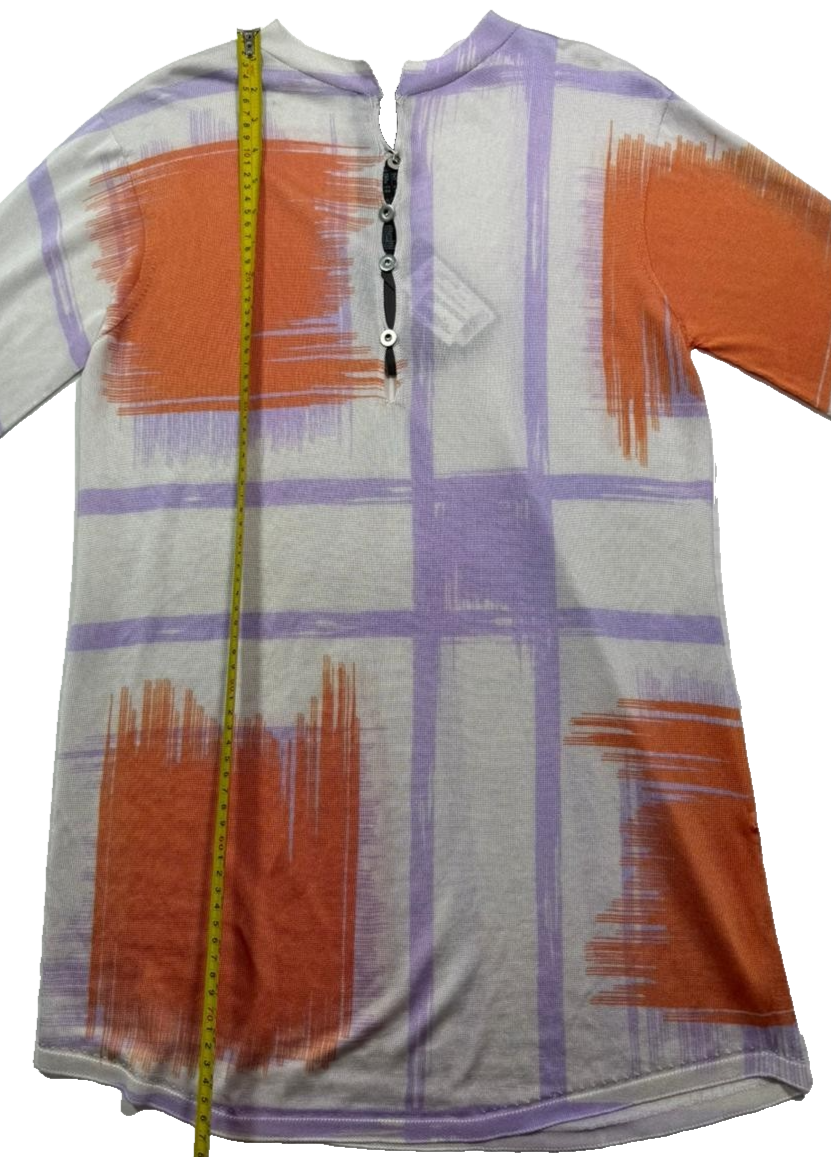 BNWT Giorgio Armani Women's Abstract Print Button-Front Tunic Top Italy Size 40