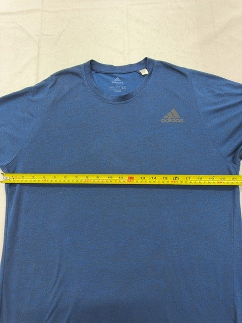 Adidas Men's L Blue Climalite Freelift Short Sleeve Crewneck T-Shirt