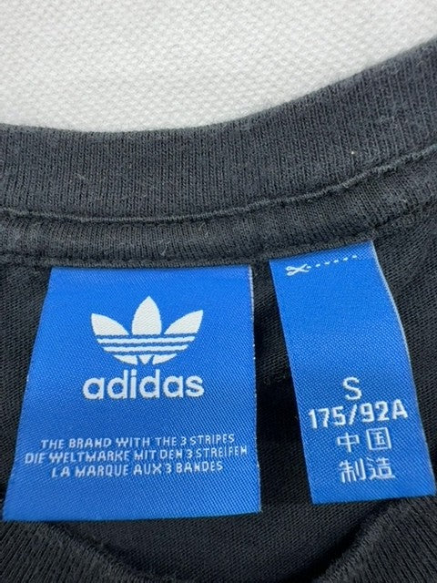 Adidas Men's Black Streetwear Graphic T-Shirt S 3-Stripes Cotton