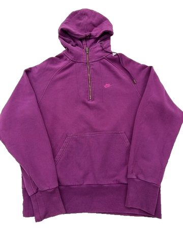 Nike Full Zip Fleece Hoodie L Purple Organic Cotton Sportswear GB42144
