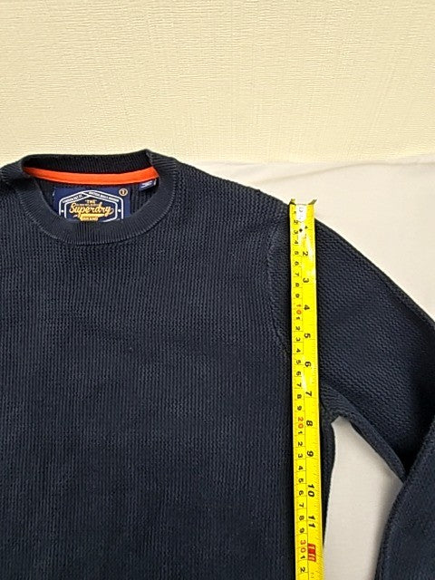Superdry Men's Navy Cable Knit Crewneck Jumper Medium Regular Fit