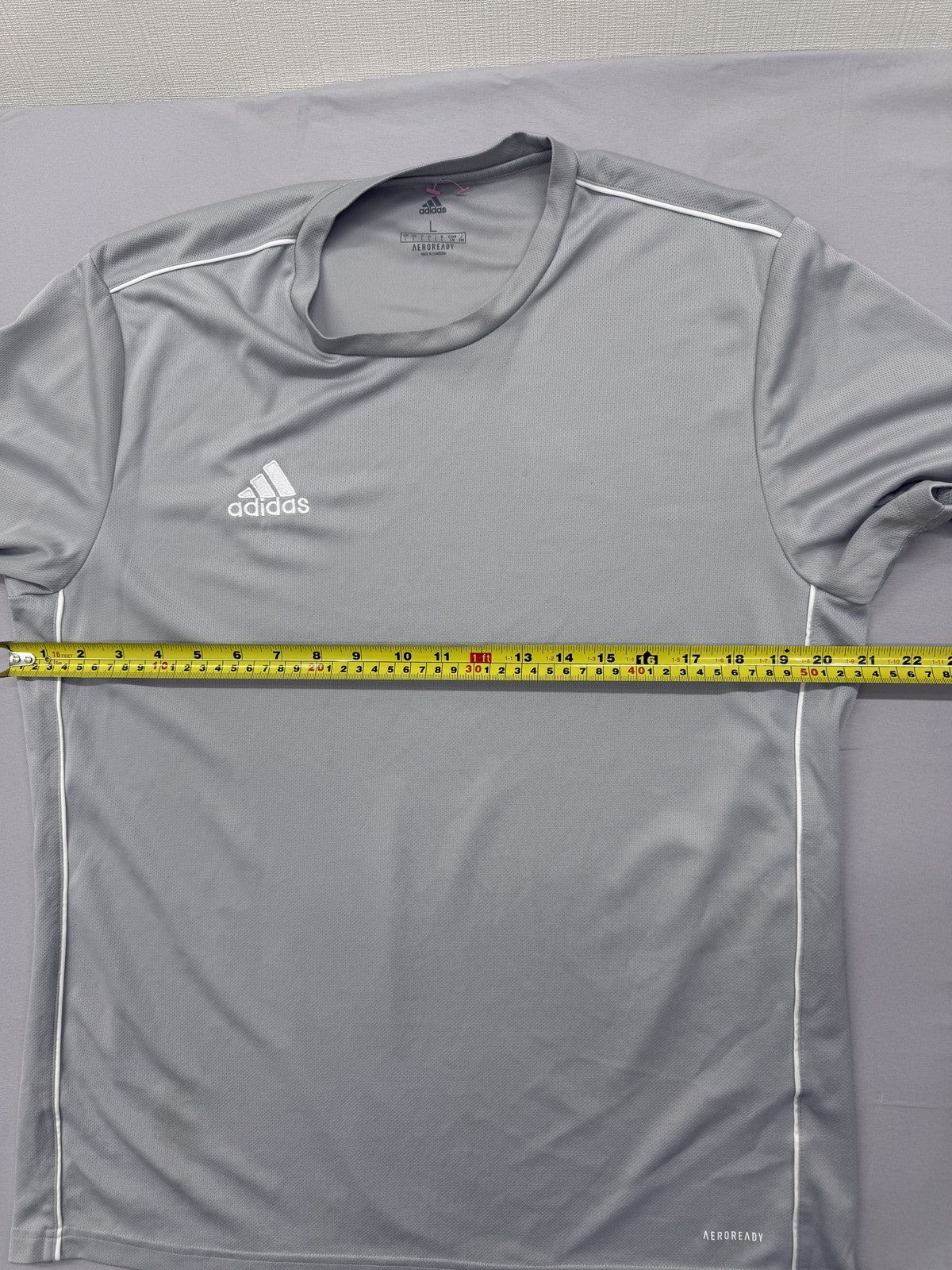 Adidas Men's Grey AEROREADY Sport Tee Short Sleeve L
