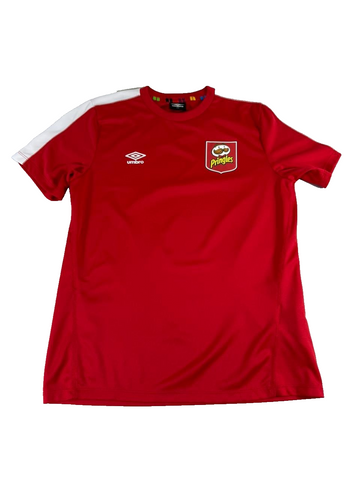 Umbro Pringles Red Soccer Jersey Shirt Men's S/M Short Sleeve