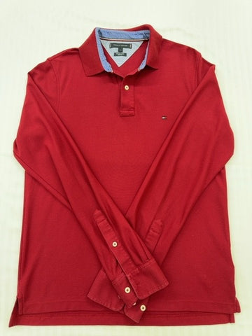 Tommy Hilfiger Men's Primary Red Slim Fit Polo Shirt Size L
