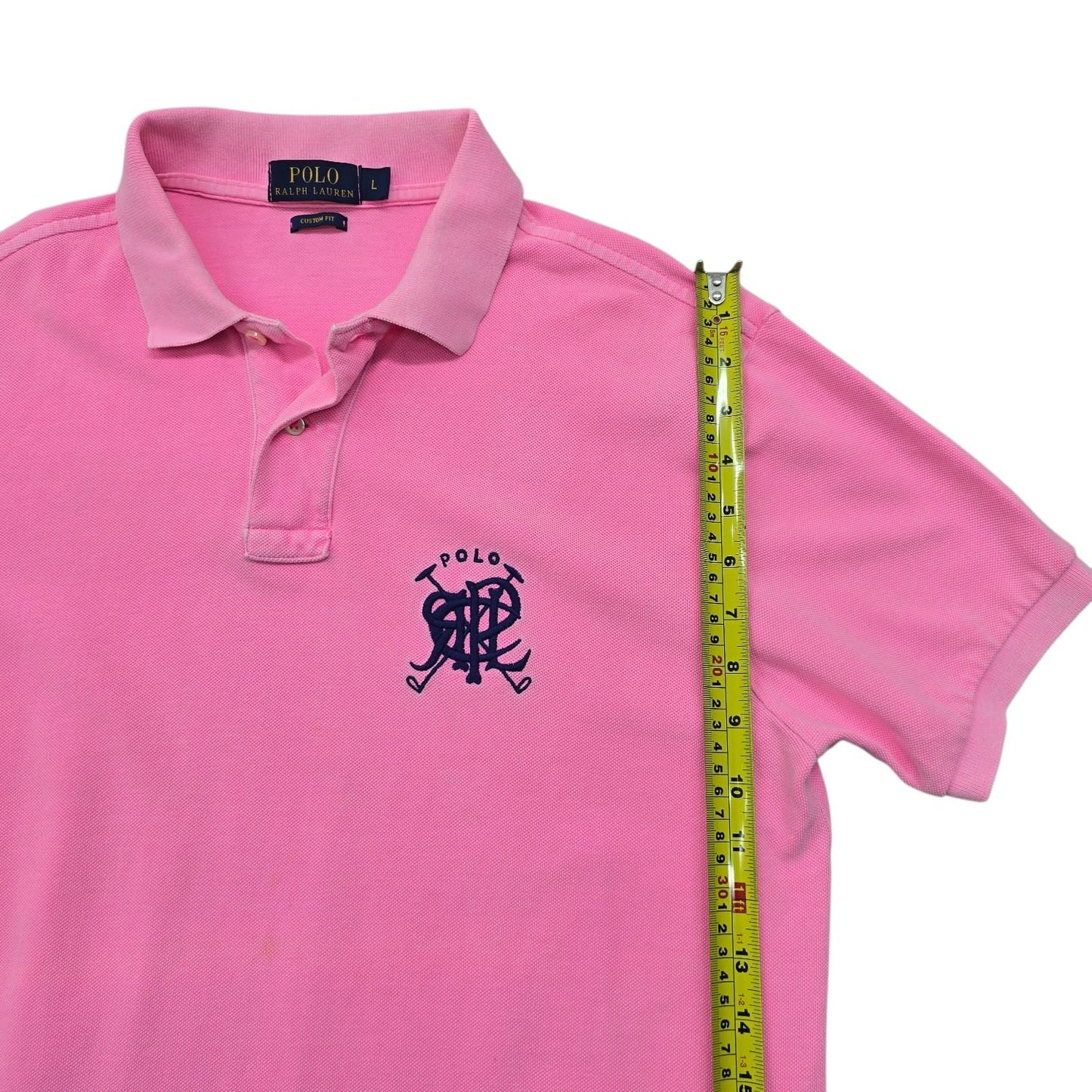 Polo Ralph Lauren Men's Pink Custom Fit Polo L