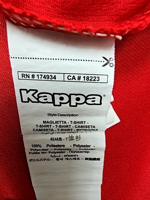 Kappa Red Soccer Jersey Large Short Sleeve Crewneck 100% Poly