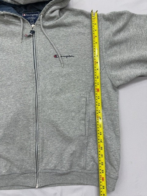 Champion Men's Gray Fleece Pullover Hoodie Size L C Logo